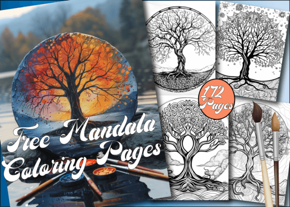 Download Tree Mandala Coloring Book for Adult - Book Collection