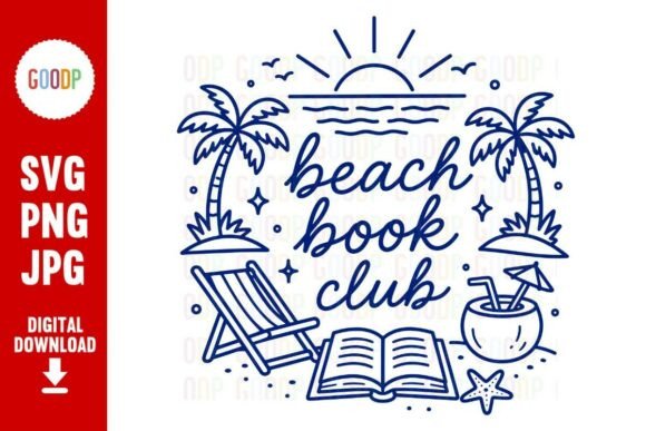 Download Beach Book Club Summer SVG - Book Collection