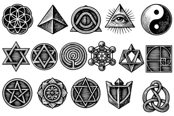 Download Mystic Sacred Geometry Symbols Set - Geometry Collection