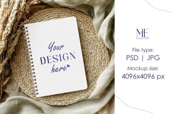 Download Spiral Notebook Mockup, Planner Mockup - Book Collection