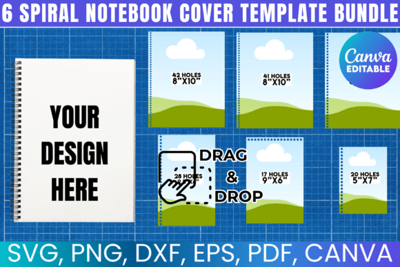 Download 6 Spiral Notebook Cover Template Bundle - Book Collection