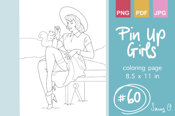 Download Retro Pin Up Girls for KDP Coloring Book - Book Collection