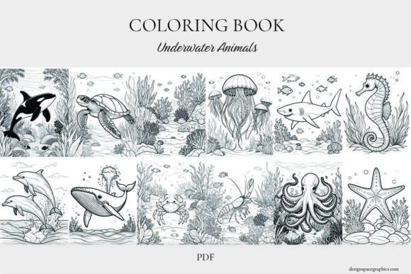 Download Underwater Wildlife Adult Coloring Book - Book Collection