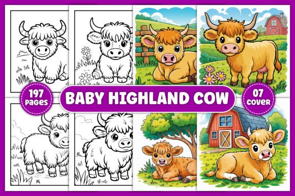 Download Baby Highland Cow Coloring Book Pages - Book Collection