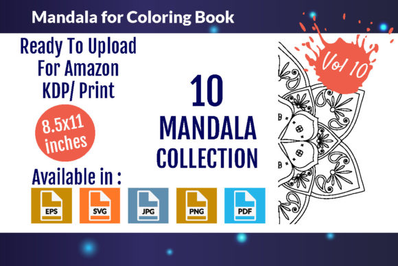 Download Mandalas for Coloring Book Vol - 10 - Book Collection