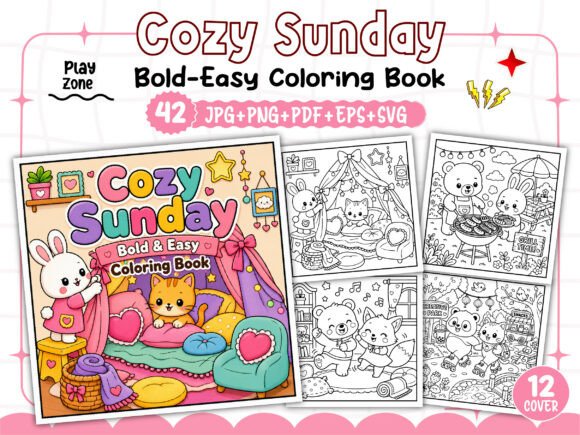 Download Bold and Easy Cozy Sunday Coloring Book - Book Collection